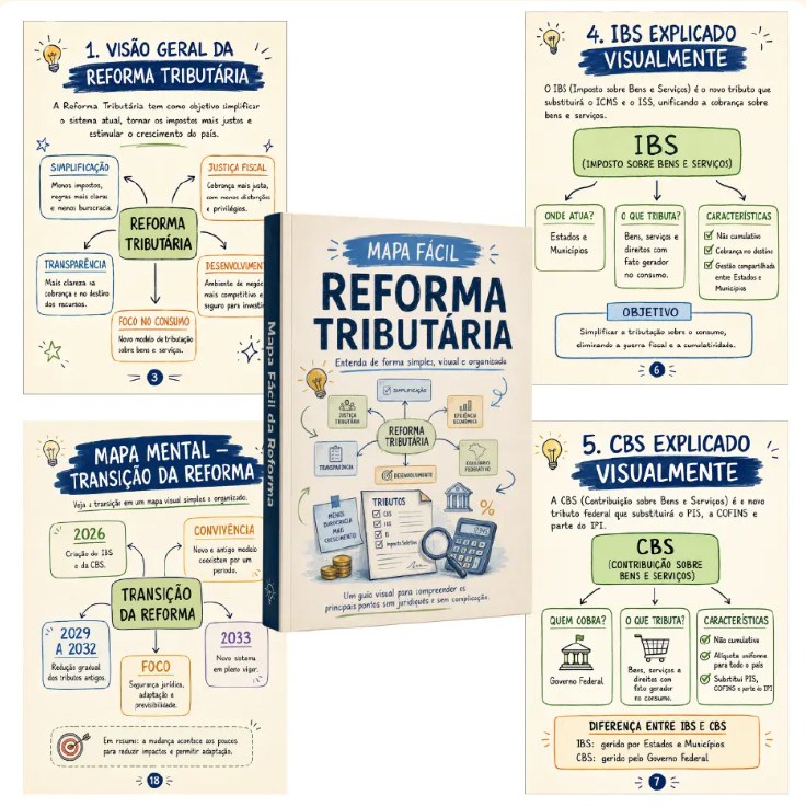 Páginas do Mapa Fácil organizadas visualmente